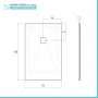 scheda tecnica Piatto doccia 70x120cm in resina bianco antiscivolo con griglia in acciaio inox Harmony