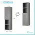 Colonna Bagno Sospesa H.115 con Ripiani Interni finitura Grigio Pastello Feridras - 3