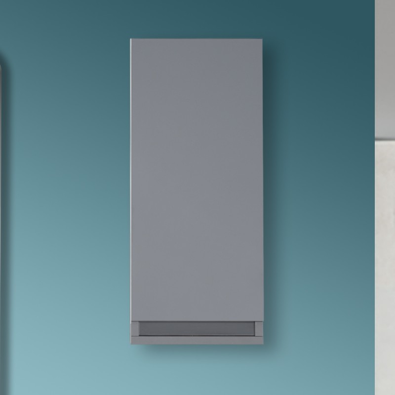 Pensile Sospeso Bagno Salvaspazio H. 69 cm Grigio Opaco con ripiano Feridras - 1 Pensile Sospeso Bagno Salvaspazio H. 69 cm Grigio Opaco con ripiano