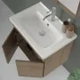 Mobile bagno sospeso 65cm rovere scuro con specchio contenitore Mona 2