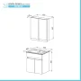 Scheda tecnica Mobile bagno sospeso 65cm rovere scuro con specchio contenitore Mona