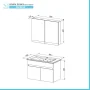 Scheda tecnica Mobile bagno sospeso 80 cm rovere scuro con specchio contenitore  Mona
