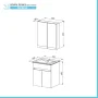 Scheda tecnica Mobile bagno sospeso 55 cm rovere scuro con specchio contenitore Mona