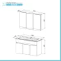 Scheda tecnica Mobile bagno sospeso 100 cm rovere scuro con specchio contenitore Mona