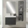 Set Mia - Colonna bagno sospesa 140cm in antracite cannettato a 2 ante Mia