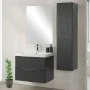 Set Mia antracite Colonna bagno sospesa 140cm in antracite cannettato a 2 ante Mia