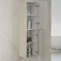 Ripiani Colonna bagno sospesa 140cm in crema cannettato a 2 ante Mia