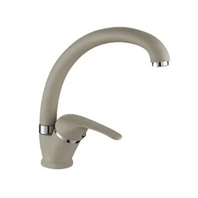 Rubinetto cucina a canna alta in ottone beige con leva monocomando Remy