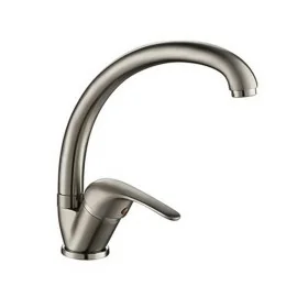Rubinetto cucina a canna alta in ottone cromo satinato con leva monocomando Remy