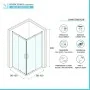 Scheda tecnica Box doccia 100x100 doppio scorrevole h.200 vetro 6mm trasparente Ted
