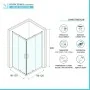 Scheda tecnica Box doccia 120x120 doppio scorrevole h.200 vetro 6mm trasparente Ted