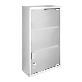 Armadietto farmacia da parete in acciaio inox con serratura e chiave  h 50 cm