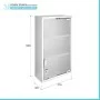 Armadietto farmacia da parete in acciaio inox con serratura e chiave  h 50 cm