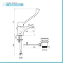 Scheda tecnica Miscelatore lavabo in ottone cromato con leva clinica