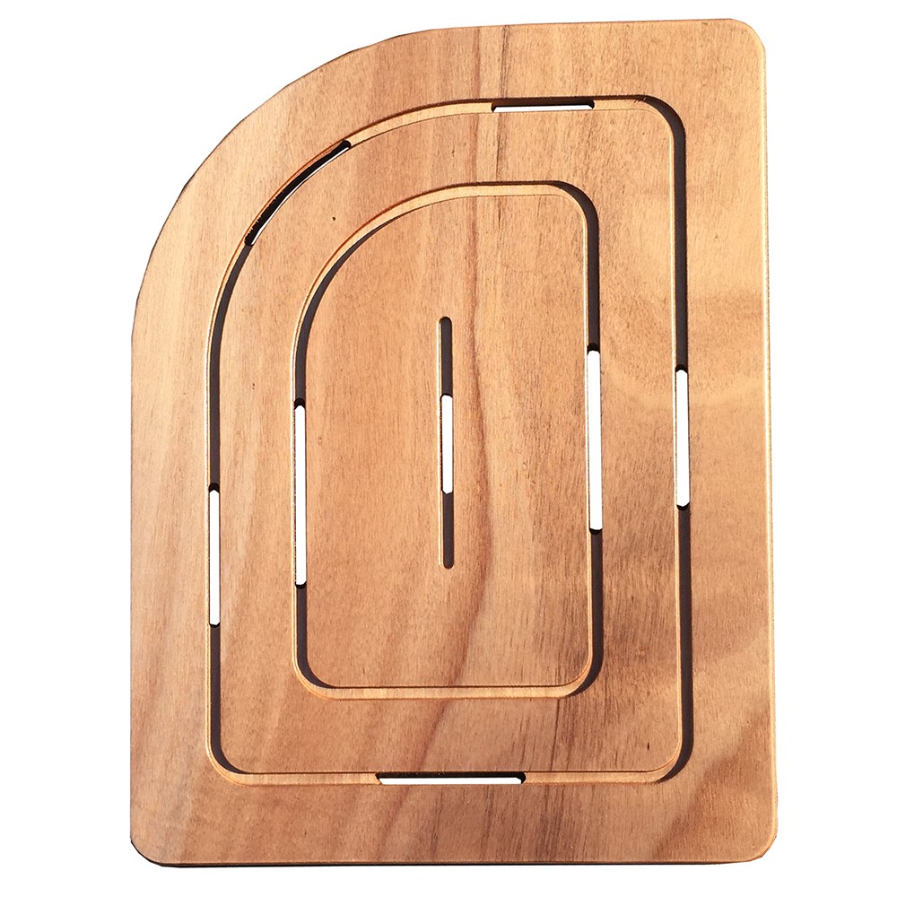 Image of Pedana doccia in legno marino 74 x 55 cm stondato lato sinistro per piatto doccia 70 x 90