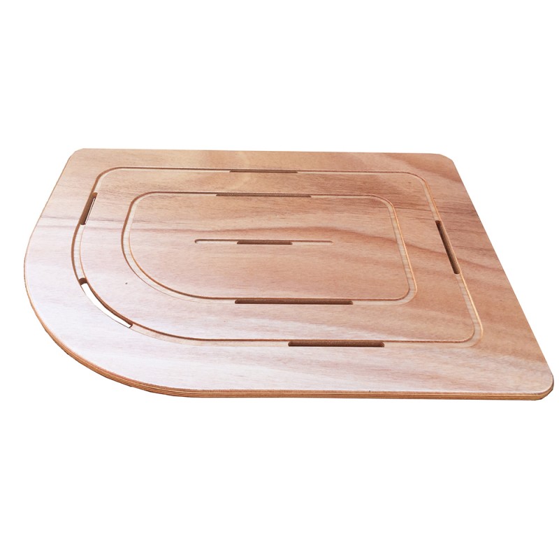 Pedana Doccia In Legno Okumè 50x50 Cm - Per Piatti Doccia 70x70 Cm | Compensato Marino Verniciato, Antiscivolo - Foto 2