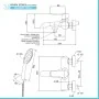 Scheda tecnica Miscelatore monocomando vasca in ottone cromato linea Armonia