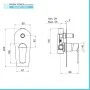 Scheda tecnica Set miscelatori incasso doccia con deviatore lavabo e bidet in ottone cromato linea Armonia