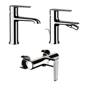 Set miscelatori vasca esterno  lavabo e bidet in ottone cromato linea Armonia