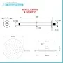 Scheda tecnica Set doccia con miscelatore braccio verticale 30 cm e soffione 25cm cromo design tondo