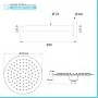 Scheda tecnica Set doccia in ottone con rubinetto doccia a incasso tondo braccio verticale e soffione tondo 20 cm cromo