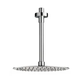 Set doccia in ottone con braccio verticale e soffione tondo 25 cm cromo