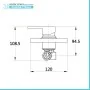 Scheda tecnica Set doccia in ottone con rubinetto doccia a incasso quadrato braccio verticale e soffione quadrato 20x20 cm cromo