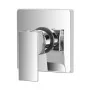 Set doccia in ottone con rubinetto doccia a incasso quadrato braccio verticale e soffione quadrato 20x20 cm cromo