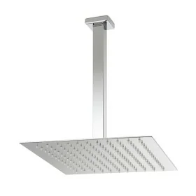 Set doccia in ottone con braccio verticale e soffione quadrato 20x20 cm cromo