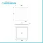 Scheda tecnica Set doccia in ottone con braccio verticale e soffione quadrato 20x20 cm cromo