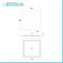 Scheda tecnica Set doccia in ottone con braccio verticale e soffione quadrato 25 x 25 cm cromo