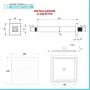 Scheda tecnica Set doccia in ottone con braccio verticale e soffione quadrato 20x20 cm e kit doccetta cromo
