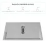 Set doccia in ottone con braccio verticale e soffione quadrato 20x20 cm e kit doccetta cromo