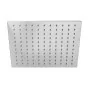 Set doccia in ottone con braccio verticale e soffione quadrato 20x20 cm e kit doccetta cromo