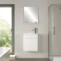 Mobile sospeso salvaspazio 45 cm bianco lucido profondo 25 con specchio Mini
