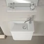 Mobile sospeso salvaspazio 45 cm bianco lucido profondo 25 con specchio Mini 