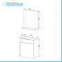Mobile sospeso salvaspazio 45 cm bianco lucido profondo 25 con specchio Mini 