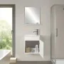 Mobile sospeso salvaspazio 45 cm bianco lucido profondo 25 con specchio Mini 