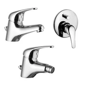 Set rubinetti lavabo bidet e doccia con deviatore in ottone cromo di Rubinetterie Mariani Linea Astro