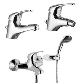 Set rubinetti lavabo bidet e vasca con kit doccia in ottone cromo di Rubinetterie Mariani Linea Astro