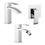 Set miscelatori con doccia a incasso lavabo e bidet monocomando in ottone cromato Mariani linea Marte