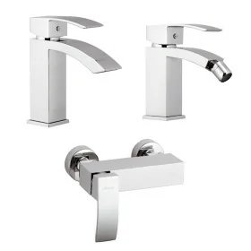 Set miscelatori doccia a incasso esterno lavabo e bidet monocomando in ottone cromato Mariani linea Marte