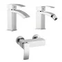 Set miscelatori doccia a incasso esterno lavabo e bidet monocomando in ottone cromato Mariani linea Marte