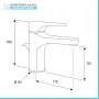 Scheda tecnica Rubinetto lavabo in ottone cromato di Rubinetterie Mariani Linea Surf