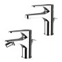 Set rubinetti lavabo e bidet in ottone cromo di Rubinetterie Mariani Linea Surf
