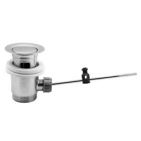 Piletta classica per lavabi e bidet con troppo pieno in acciaio cromo