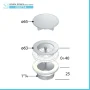 Scheda tecnica Piletta del Kit di scarico con sifone tondo e piletta a scarico libero con vite centrale in acciaio cromato