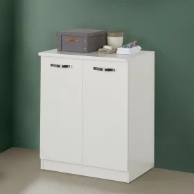 Base multiuso 70x85 5cm salvaspazio in legno frassino bianco 2 ante linea Pilar