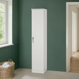 Colonna multiuso 36x182cm salvaspazio in legno frassino bianco 1 anta linea Pilar