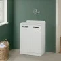 Mobile lavatoio 60x50cm salvaspazio in legno frassino bianco 2 anta linea Pilar